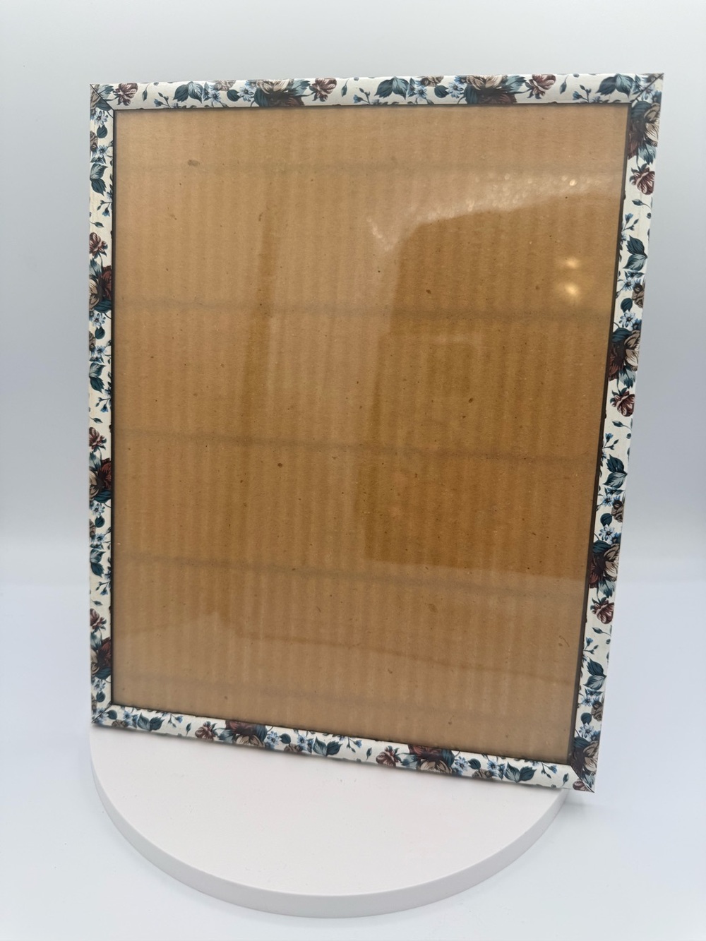 Floral Pattern White and Blue Accent Photo Frame - Intercraft 8x10